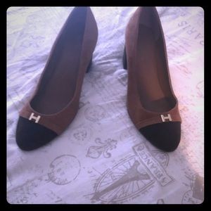 Brown Block two Toned Heels